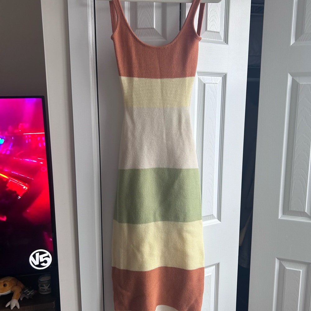 Striped Multicolor Knit Dress